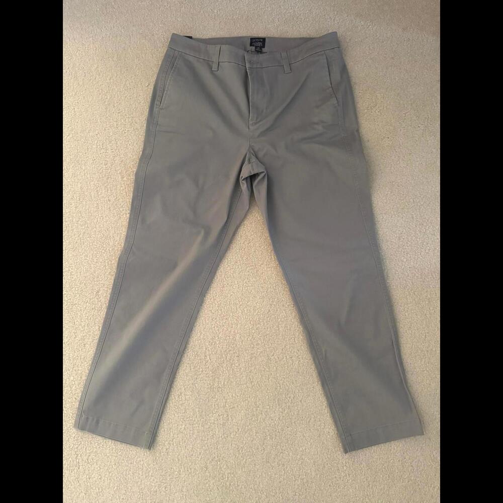 Women's J.Crew High-Rise Girlfriend Chino Pants Size 10 Gray